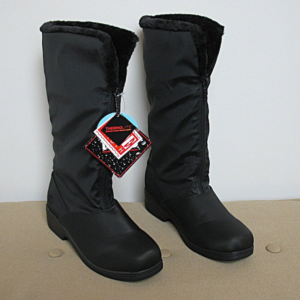 totes Nicole Women Snow Boots Waterproof Front Zip Warm Winter Shoes 9.5 Wide